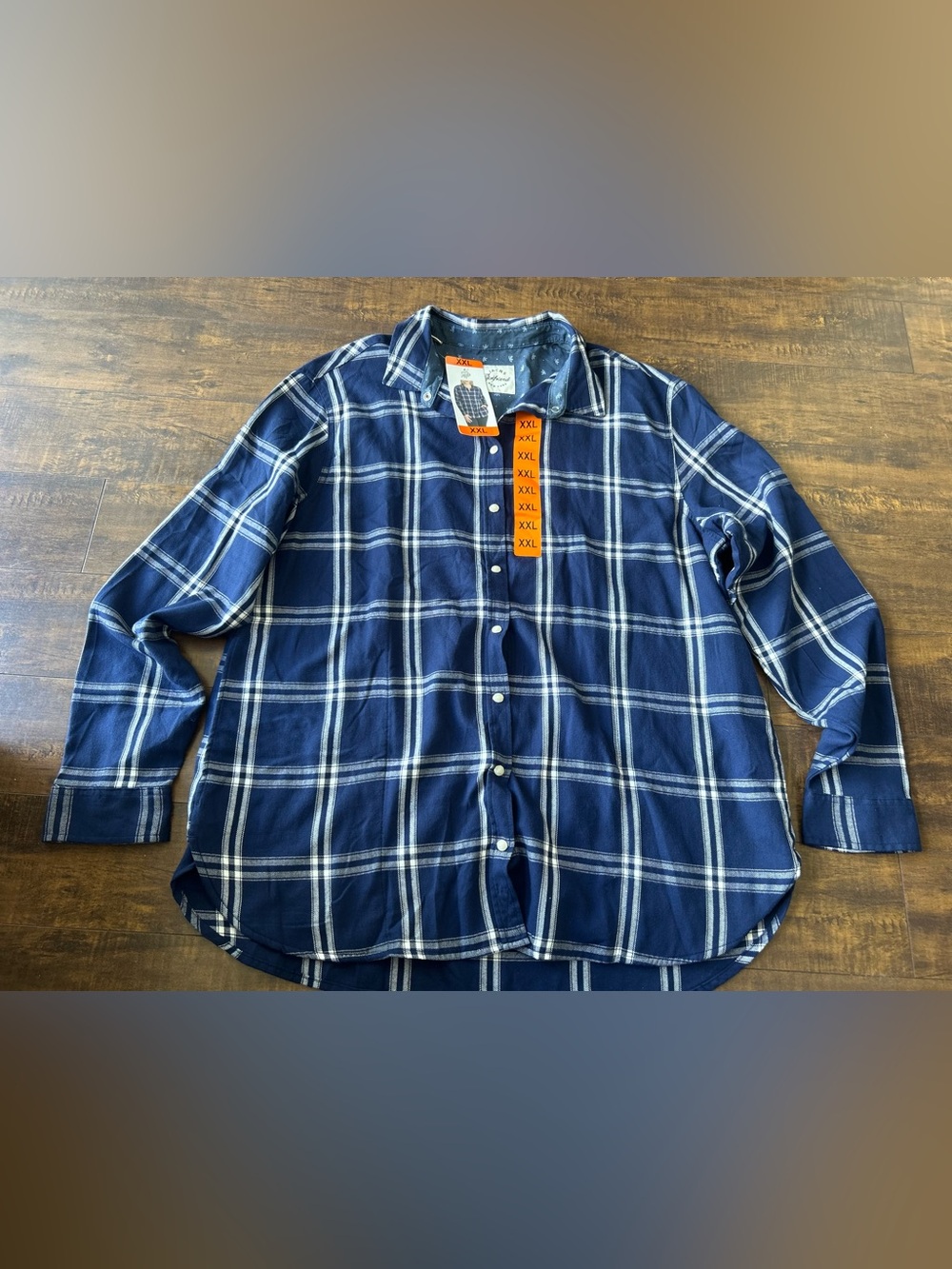Jachs Navy and White Plaid Casual Button-Down Shirt